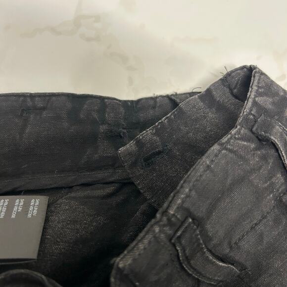 NWOT FREE PEOPLE Calla Pleated Linen Blend Trouser Black Noir Shorts Women’s 2 - Picture 5 of 11